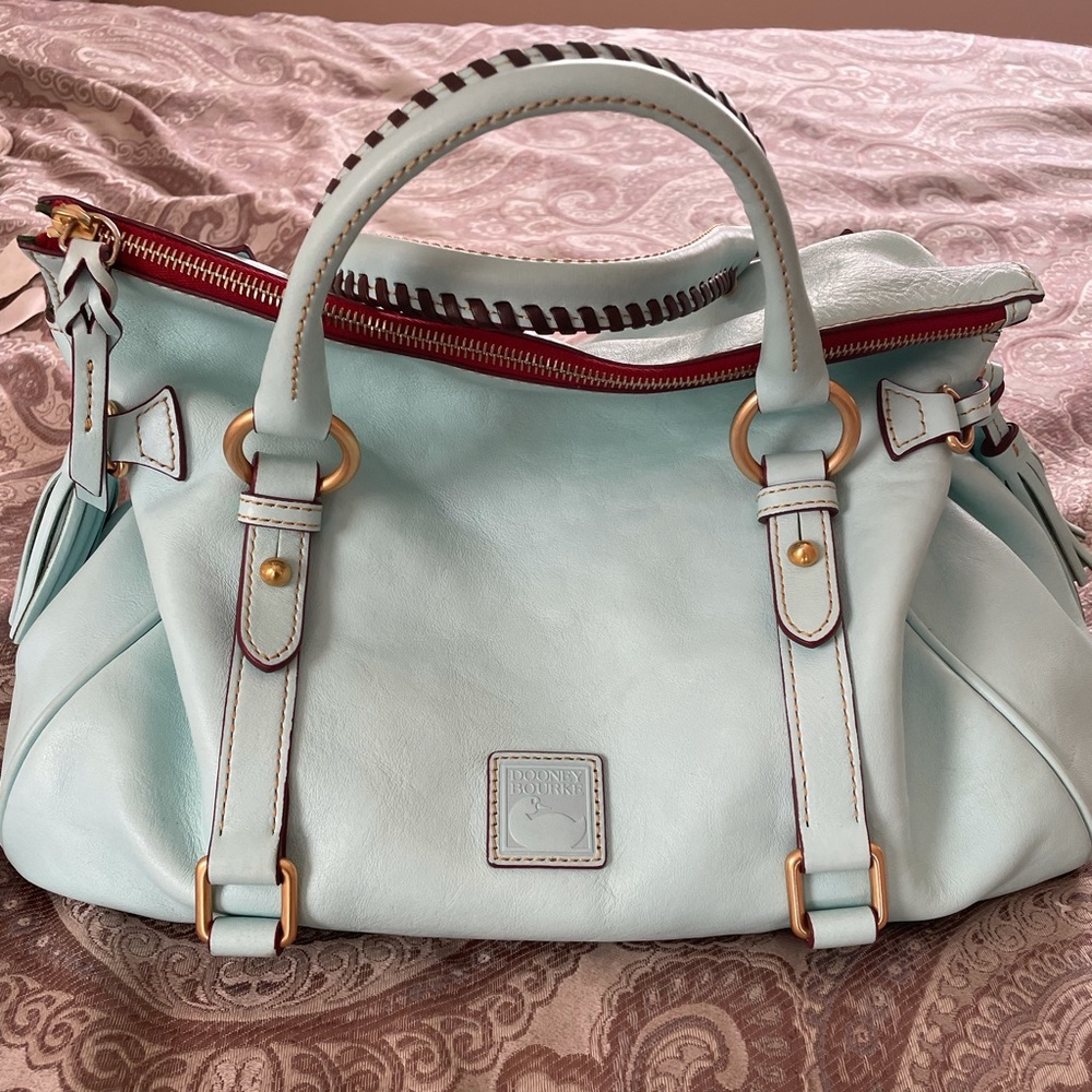 Dooney and Bourke Florentine Satchel- robins egg blue